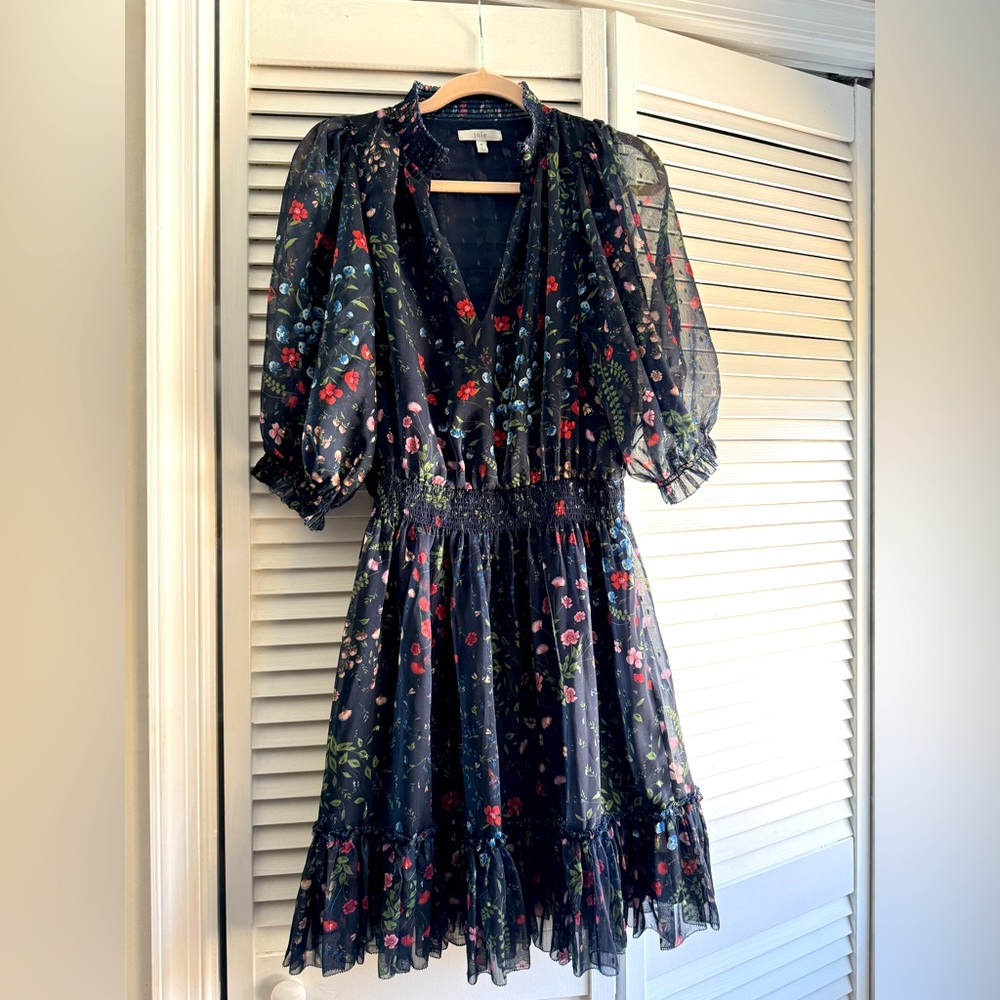 Medium Joie Sbimma Smocked Details dress in color Midnight